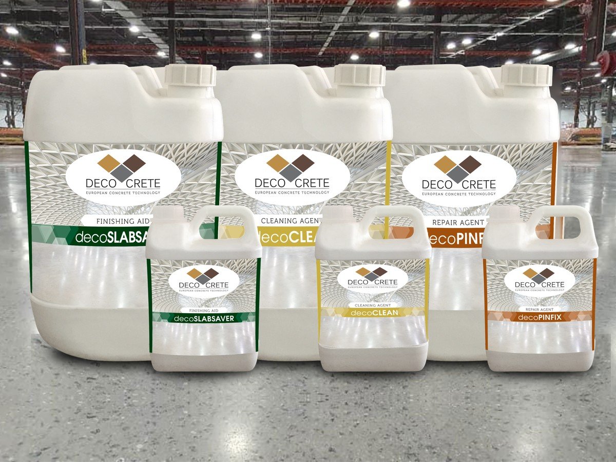 Deco Crete repair products decoSLABSAVER, decoCLEAN and decoPINFIX